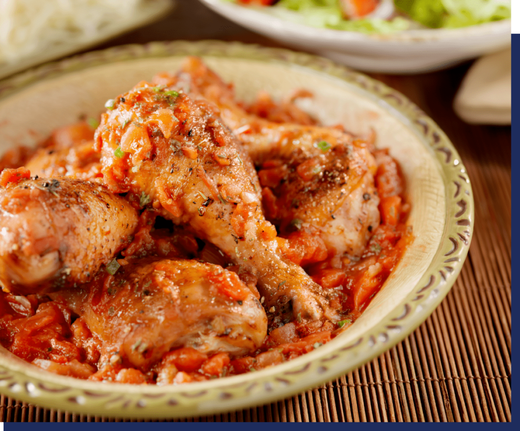 Receita diabetes frango com tomates e pimentos